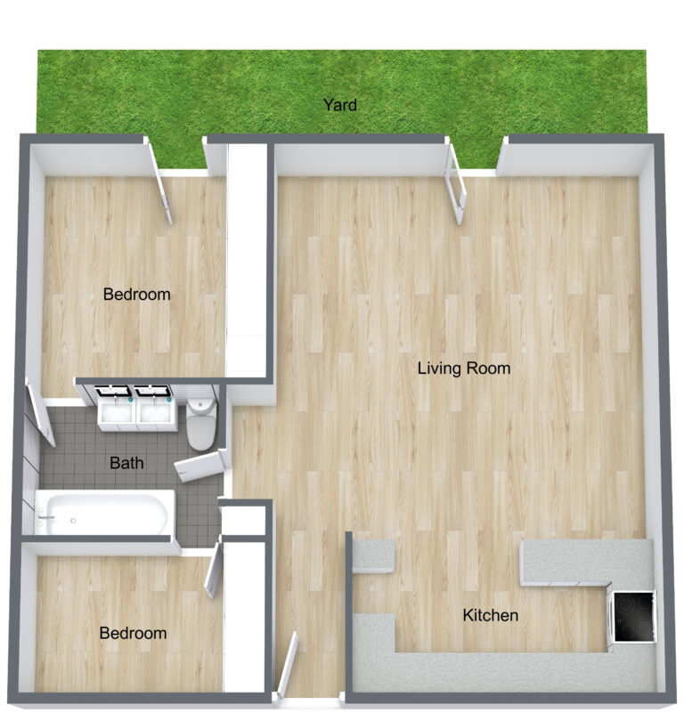 FQ - The New Orleans - Level 1 - 3D Floor Plan